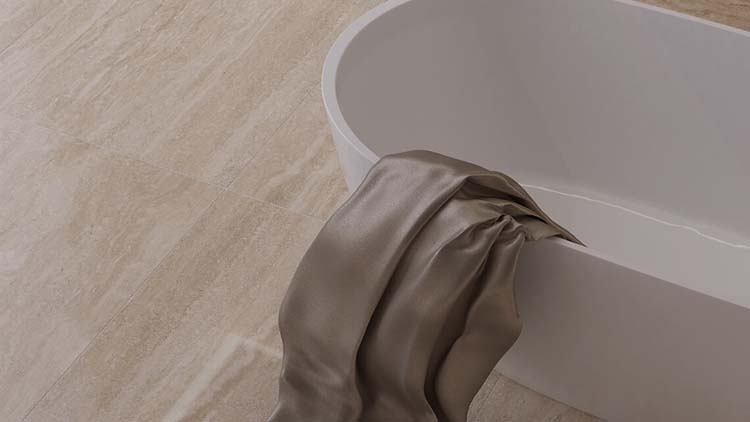 Carrelage de sol et mural Alfa imitation marbre beige mat 60x120cm