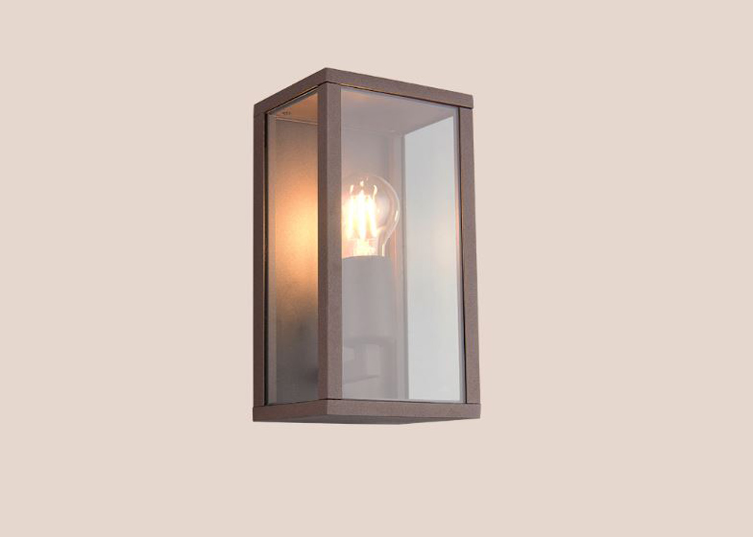Applique murale - couleur rouille - 14x14x26cm - E27 - 1x60W - IP44