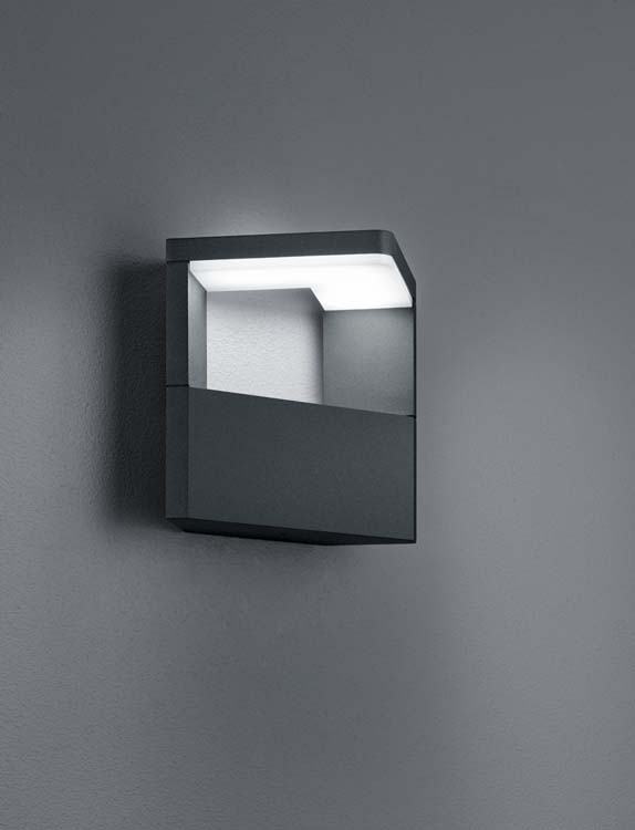 Wandlamp antraciet incl LED 9W 3000K 1000LM H15cm