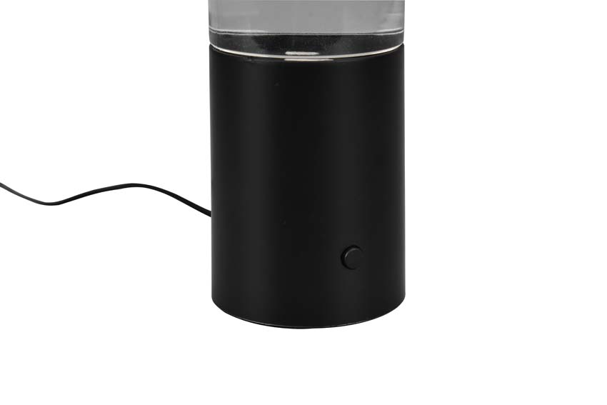 Tafellamp water/glitters - zwart - Ø7,5x34cm - LED - 1x0,9W - RGB