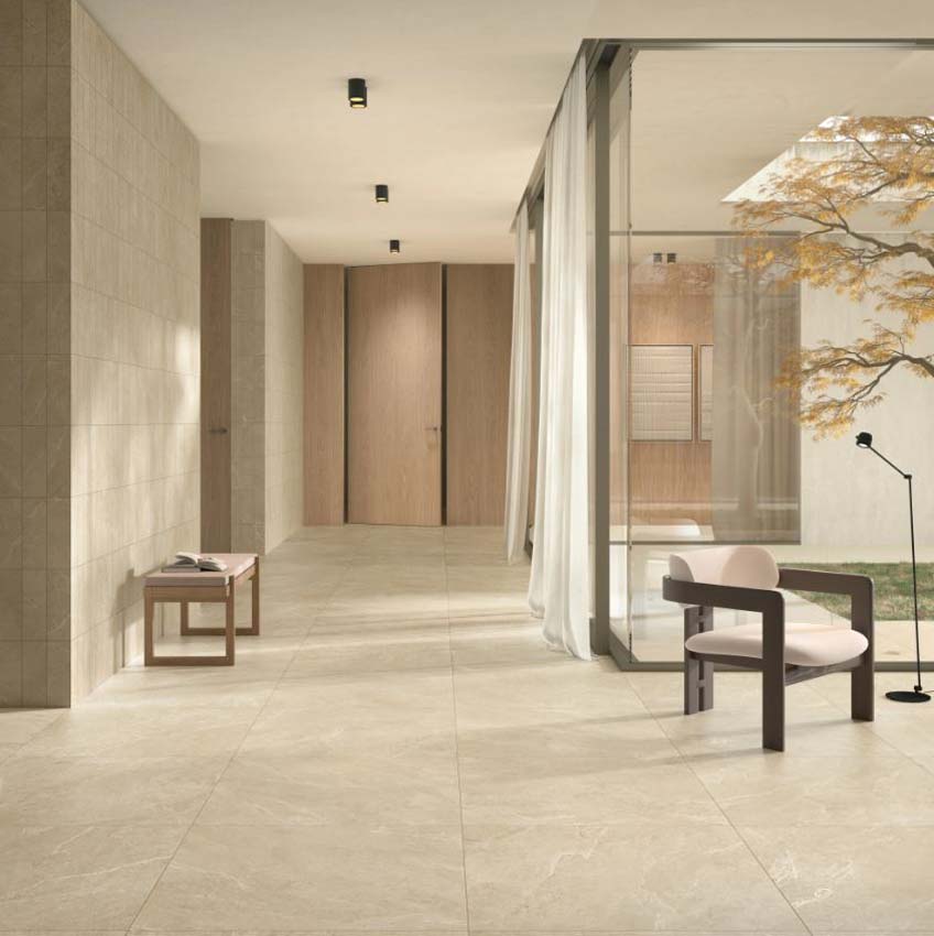 Vloer- en wandtegel Cliff cream 60x60cm