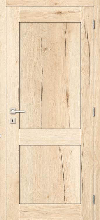 Porte intérieure complète Realwood 2 Panel 201,5x73cm tubulaire réversible + châssis 16,5cm