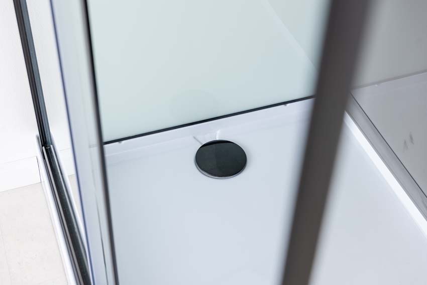 Cabine de douche Piper thermostatique L/R noir porte battante 110x80x215cm