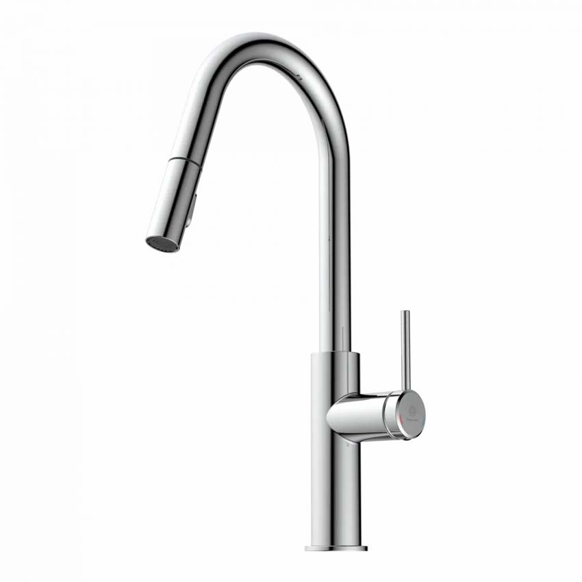 Keukenkraan Wasserwerk WK 13 Curve chroom met uittrekbare uitloop