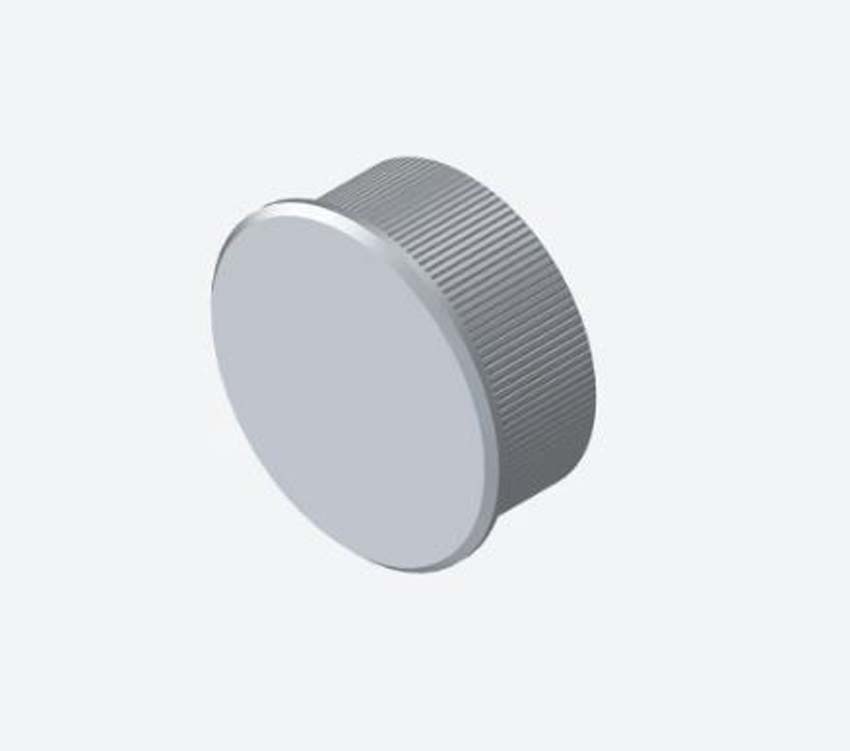 Eindstuk zilver aluminium voor handgreep Grode 2 stuks