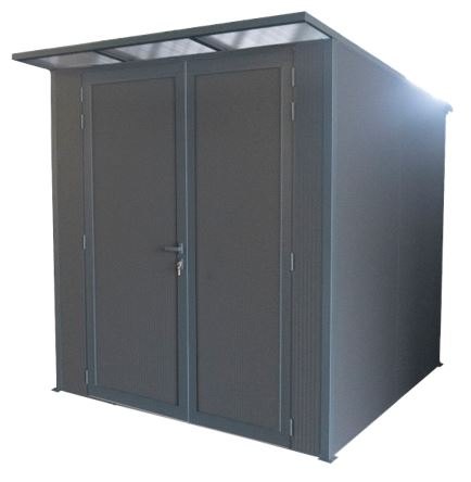 Tuinhuis metaal antraciet Seine S 208 x 208 x 220 cm