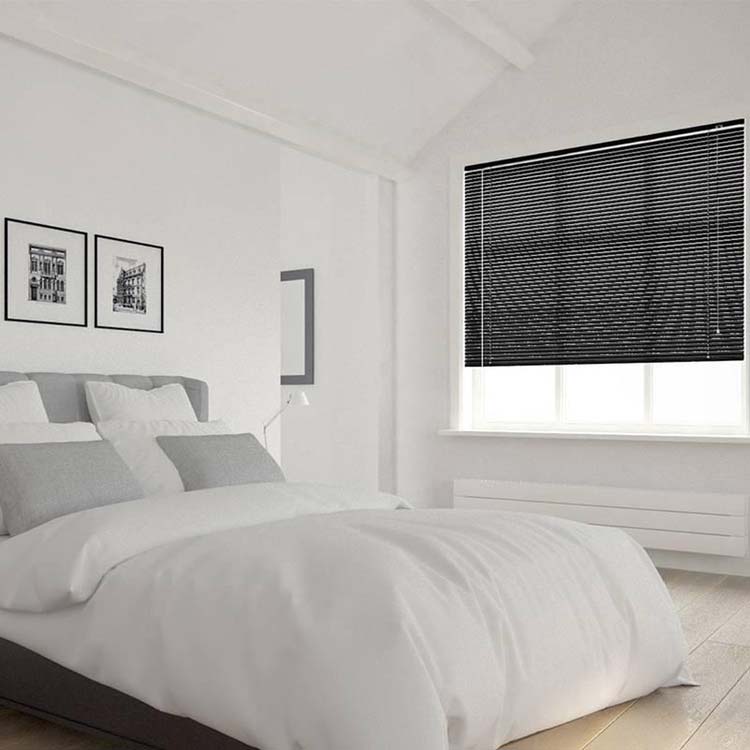 Horizontale lamellen aluminium 25mm 160x180cm mat zwart