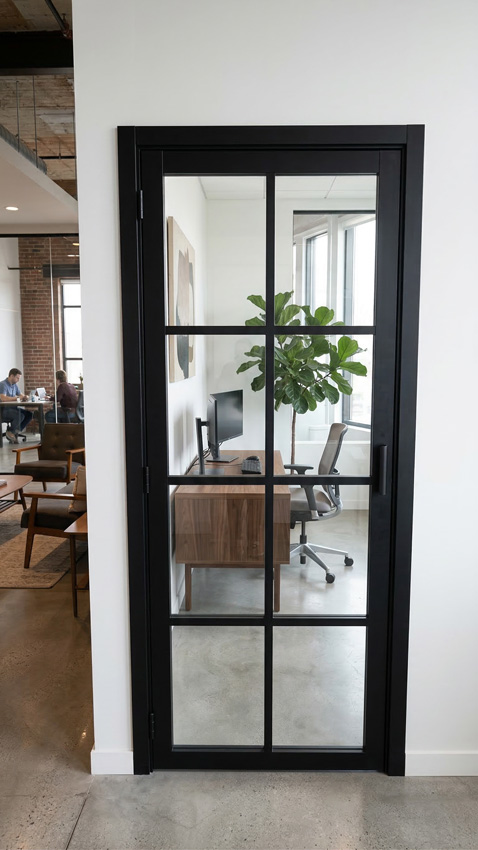 Bloc-porte 63cm steel look feeling 8R verre clair 201.5cm