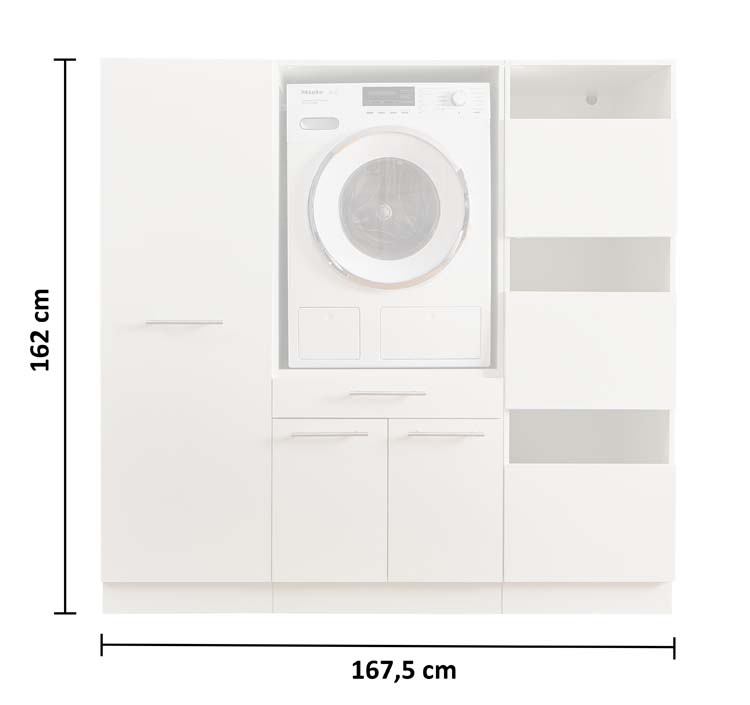 Wasmachine kasten Decowash - set 10 - wit - 67,5X167,5X162CM