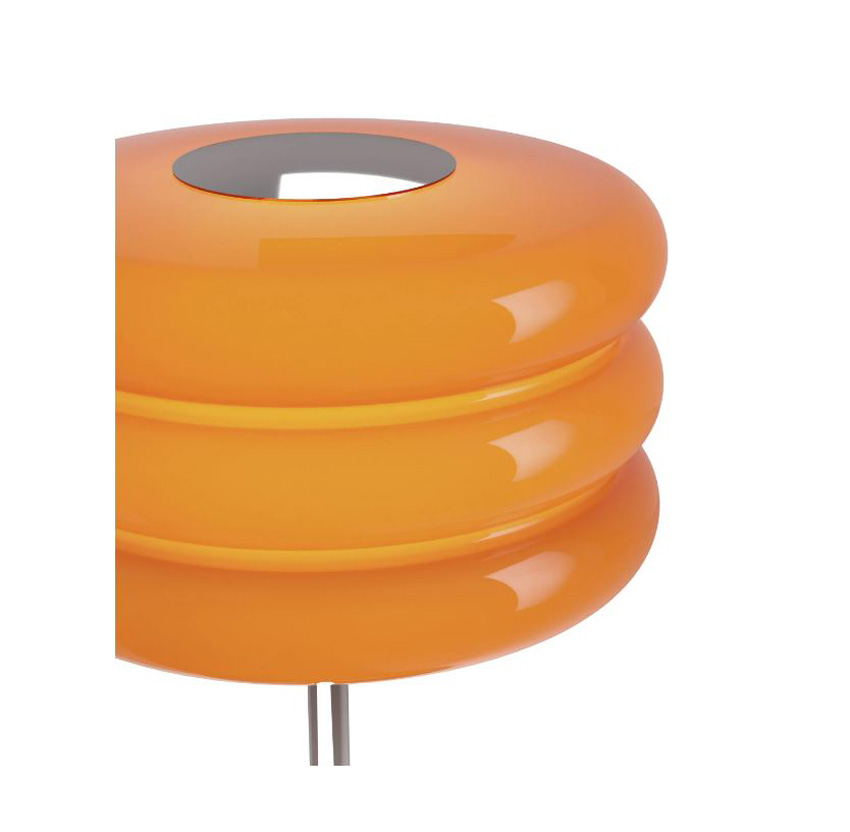 Lampe de table - orange/chrome - Ø20x30cm - dimmable - E27 - 1x40W