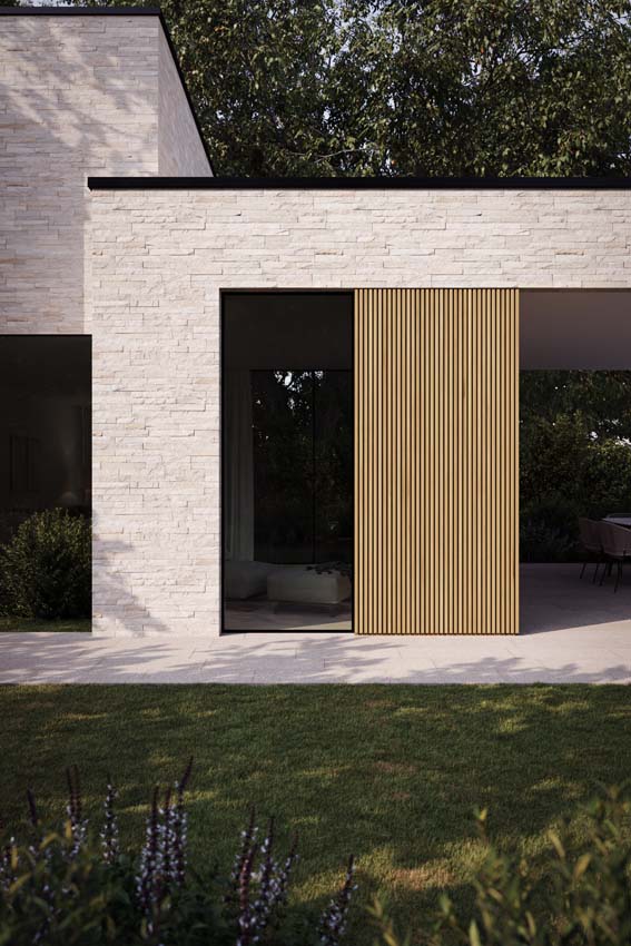 Panneau de façade line up Noa WPC chêne/noir 15,9x290x2,5cm