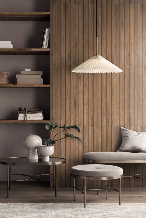 Carrelage mural Line up mat brun 30x120cm