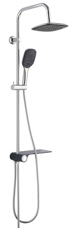 Set de douche avec planchet latérale Ayse chrome-anthracite