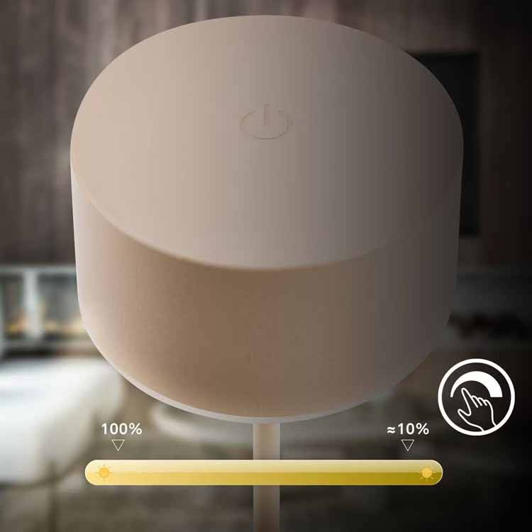Lampe de table Zurela - beige - 19cm - dimmable - LED - 3W - 2700K - IP44 - USB
