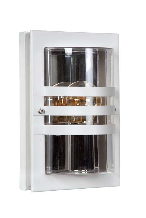Lucide PRIVAS - Wandlamp Buiten - 1xE27 - IP44 - Wit - H24cm