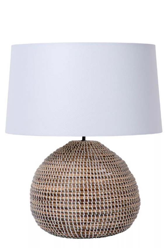 Lucide Premium Maduka - Lampe de table - Naturel - Ø45cm - E27 - 1x40W - Boule