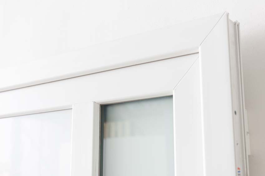Porte extérieure Lumeo PVC vitrage mat blanc 1000x2000mm gauche