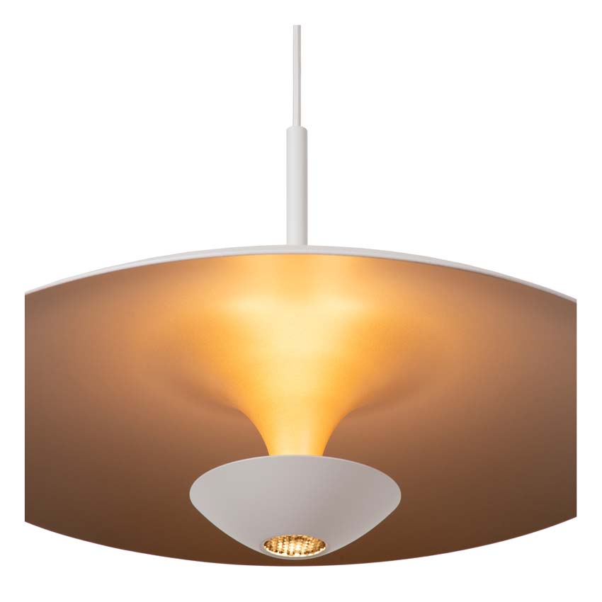 Lucide Premium Kenneth - Suspension - Ø40cm - LED dimmable - 1x12W 2700K - Blanc
