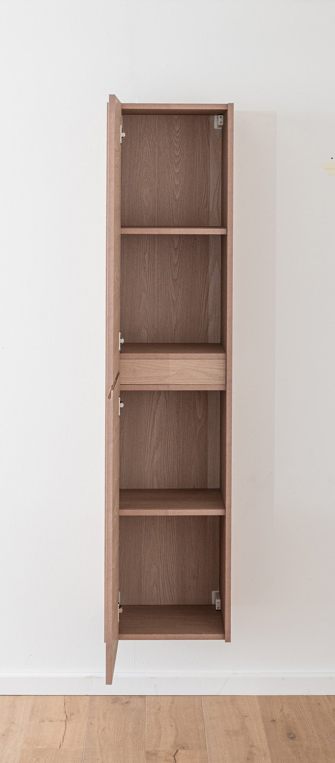 Armoire colonne Tiago sans poignée Nordic oak suspendue 170x40x35cm