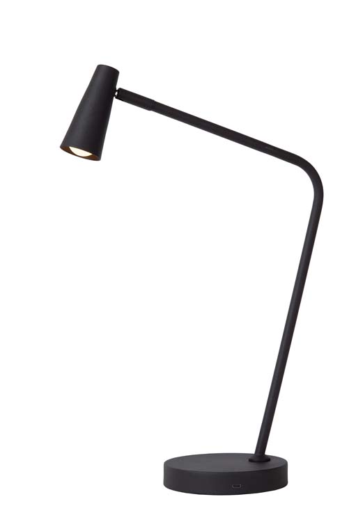 Leeslamp - zwart - H47,5cm - LED - 3W - 2700K - 3 StepDim - opblaadbaar