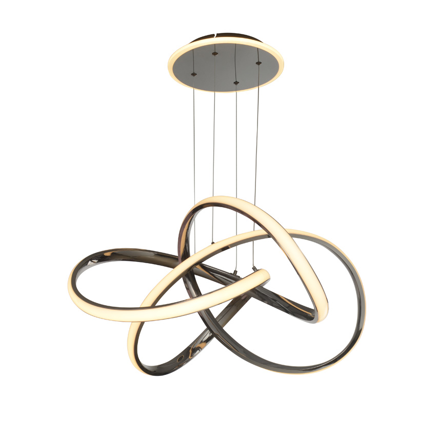 Hanglamp - zwart/chroom - Ø65x150cm - dimbaar - LED - 1x56W - 3000K