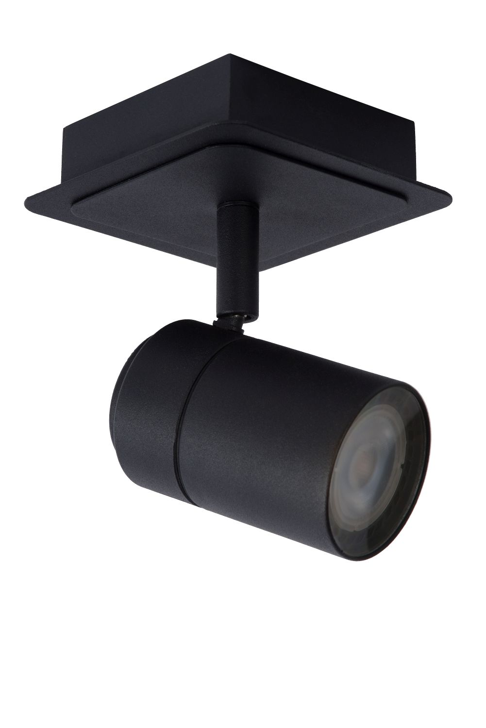 Plafonnier - noir - 10x10x12,5cm - dimmable - GU10 - 5W - 3000K - IP44