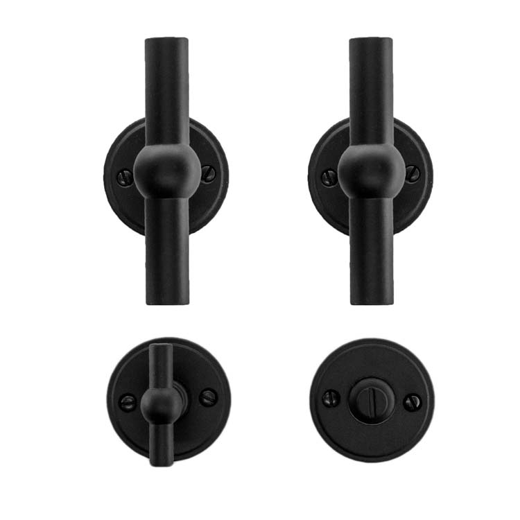 Poignée de porte pro grado T+T noir avec serrure toilette