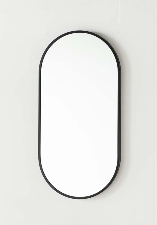 Spiegel Rens ovaal zwarte kader 40x80cm