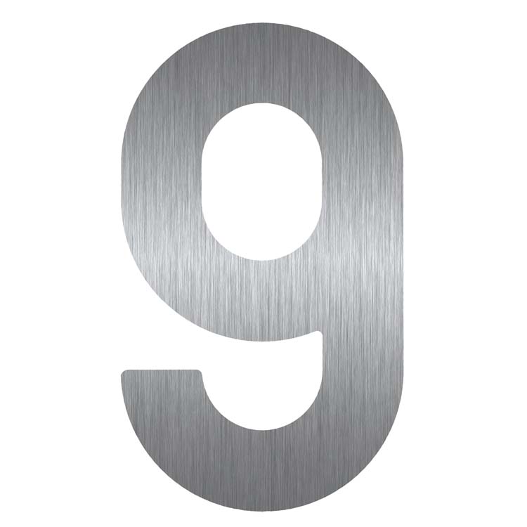 Numéro de maison plat 9 inox plus