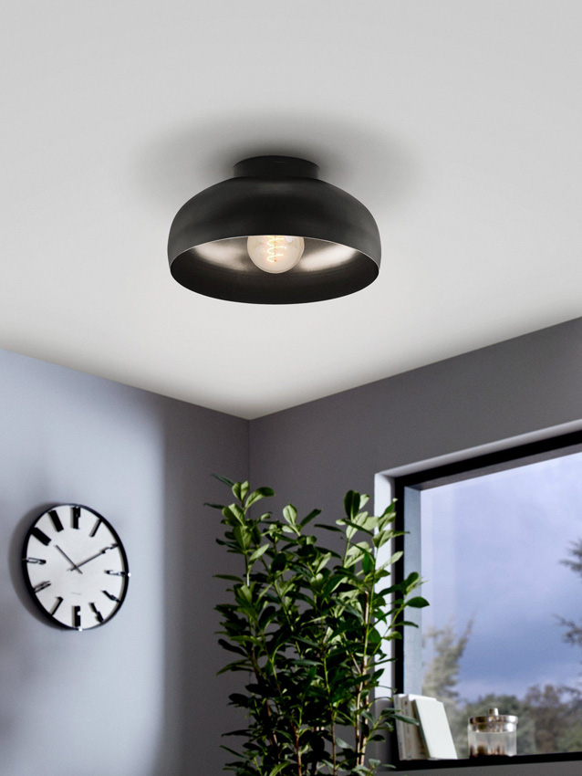 Plafonnier - noir - Ø28cm - dimmable - E27 - 1x40W