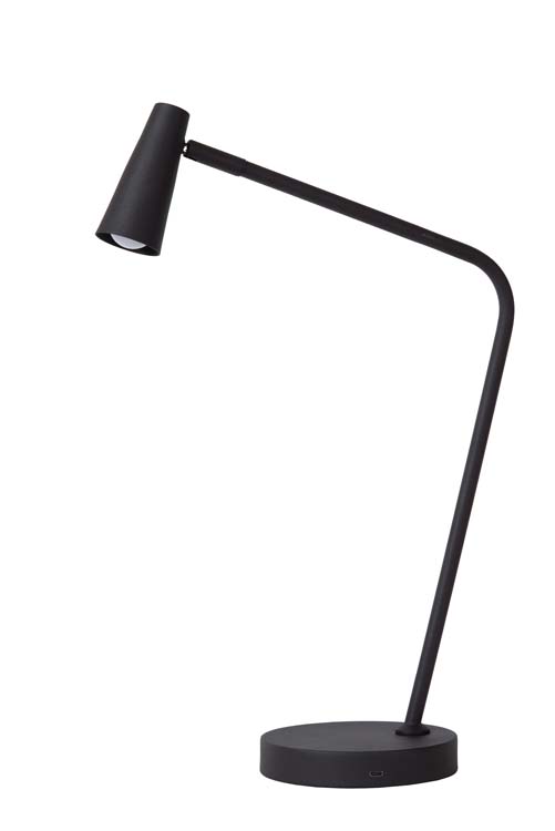 Leeslamp - zwart - H47,5cm - LED - 3W - 2700K - 3 StepDim - opblaadbaar