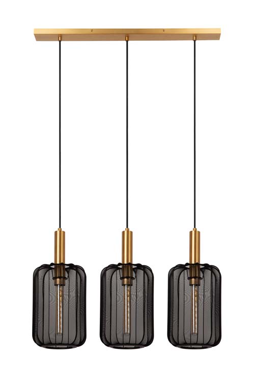 Suspension - noir/or - dimmable - 3xE27 - 40W