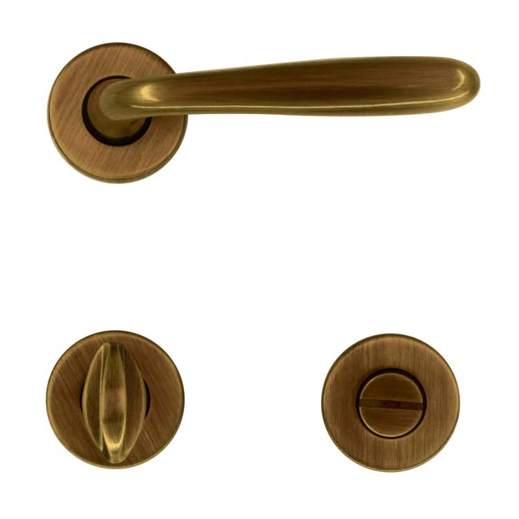 Poignée de porte pro aquino bronze avec serrure toilette