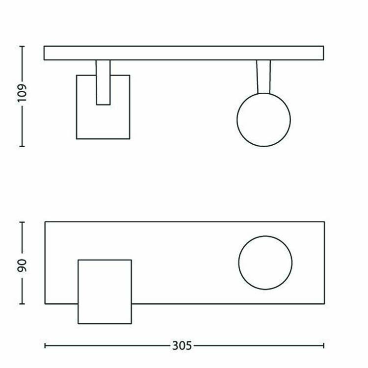 Spot en applique LED Blanc 2x50W