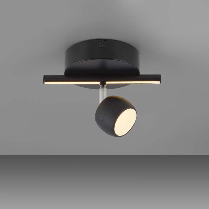 Spot plafond - noir - 13x20cm - dimmable - 3,2W - 3000K