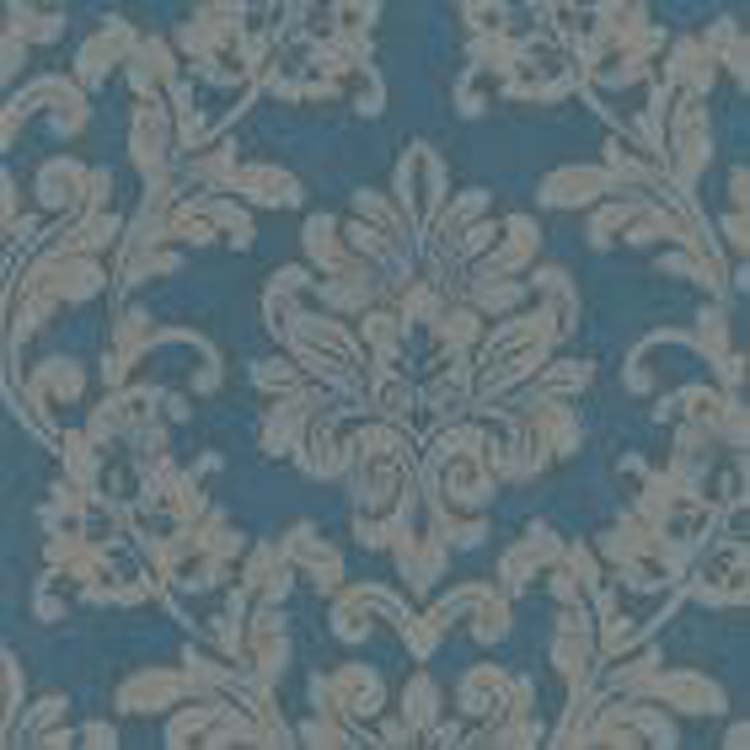 Vinyl op vliesbehang ornament blauw 0,53x10m