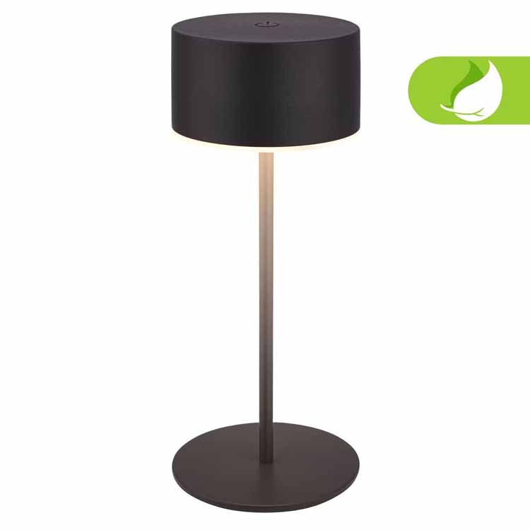 Lampe de table Zurela - noir - 19cm - dimmable - LED - 3W - 2700K - IP44 - USB