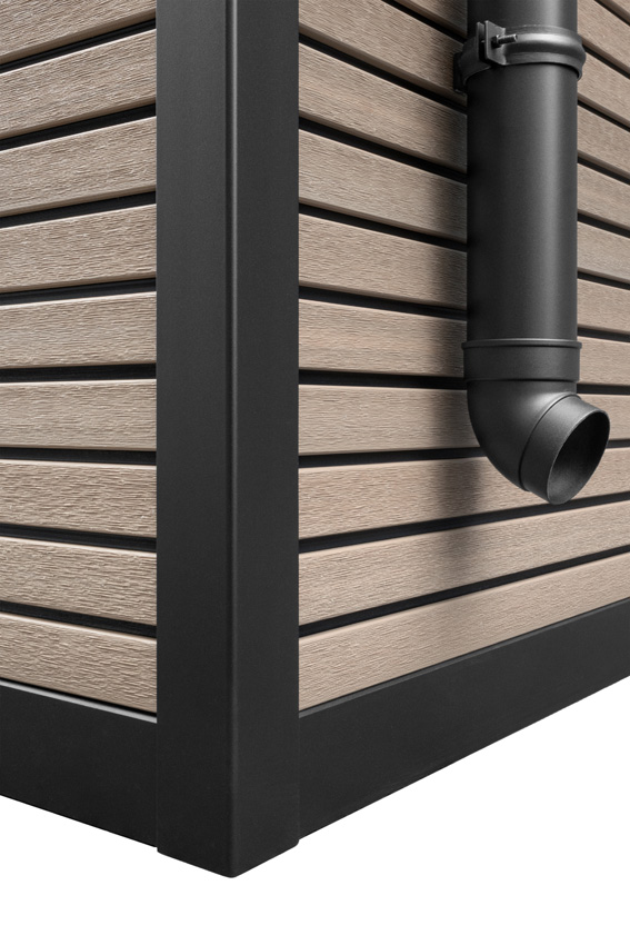 Tuinhuis Yasmine L WPC stone grey/sandstone 290x290cm dubbele deur