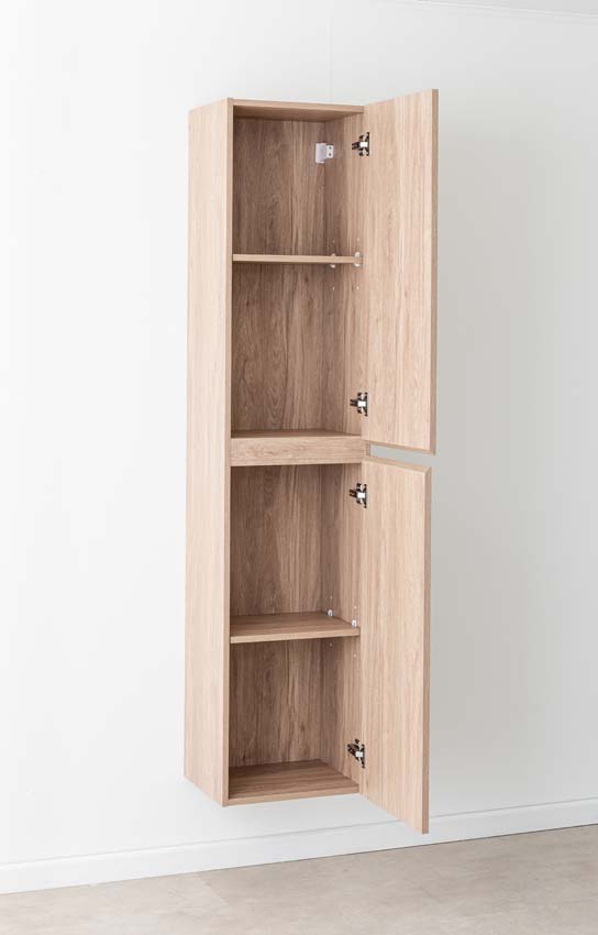 Armoire colonne Bianca/Bella chêne suspendue 180x40x35cm