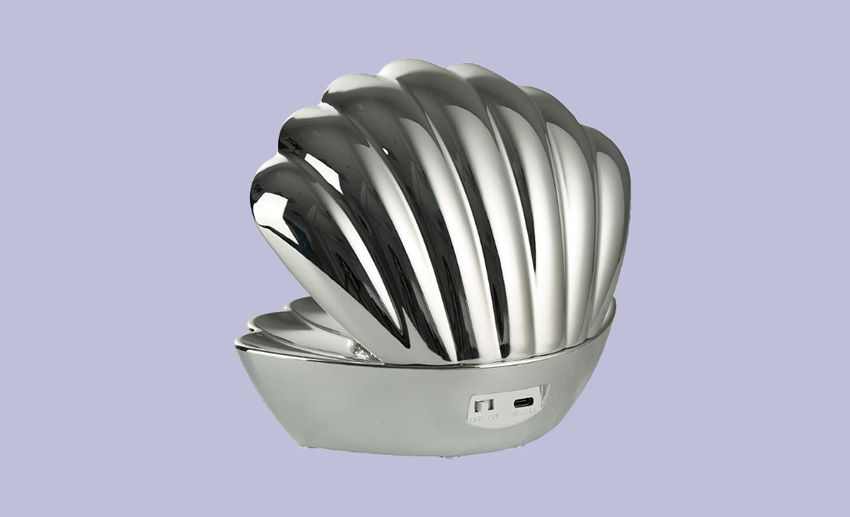 Lampe de table coquillage - chrome - dimmable - LED - 1x0,8W - RGB - USB-C