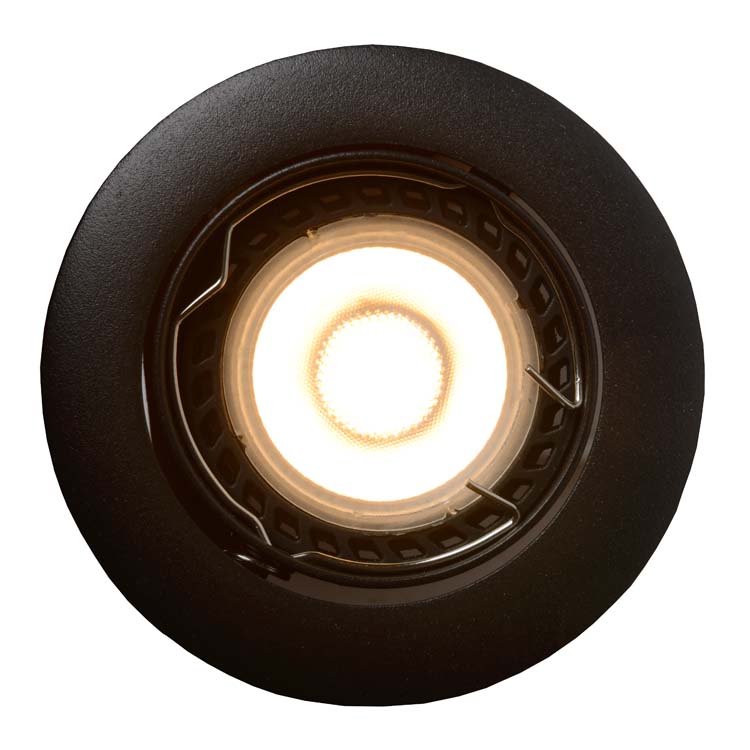 Spot encastré - noir - rond - dimmable - GU10 - 5W - 3000K - set de 3