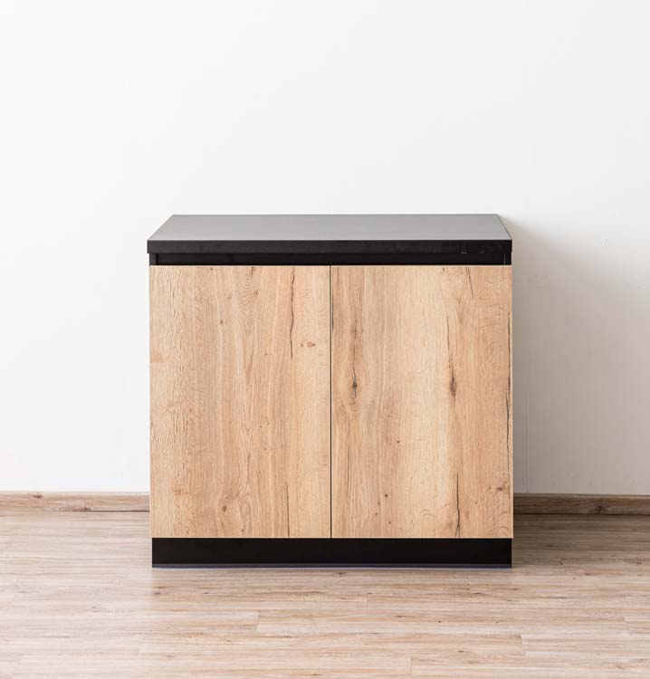 Armoire de cuisine Plenti meuble bas noir/aspect bois 100x78cm