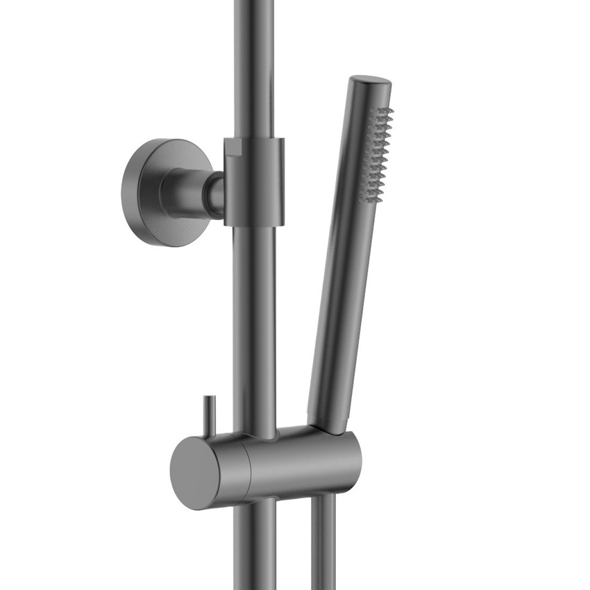 Colonne de douche thermostatique montage apparent avec cooltouch gunmetal