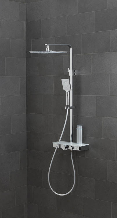 Colonne de douche Olfa thermostatique chrome/blanc