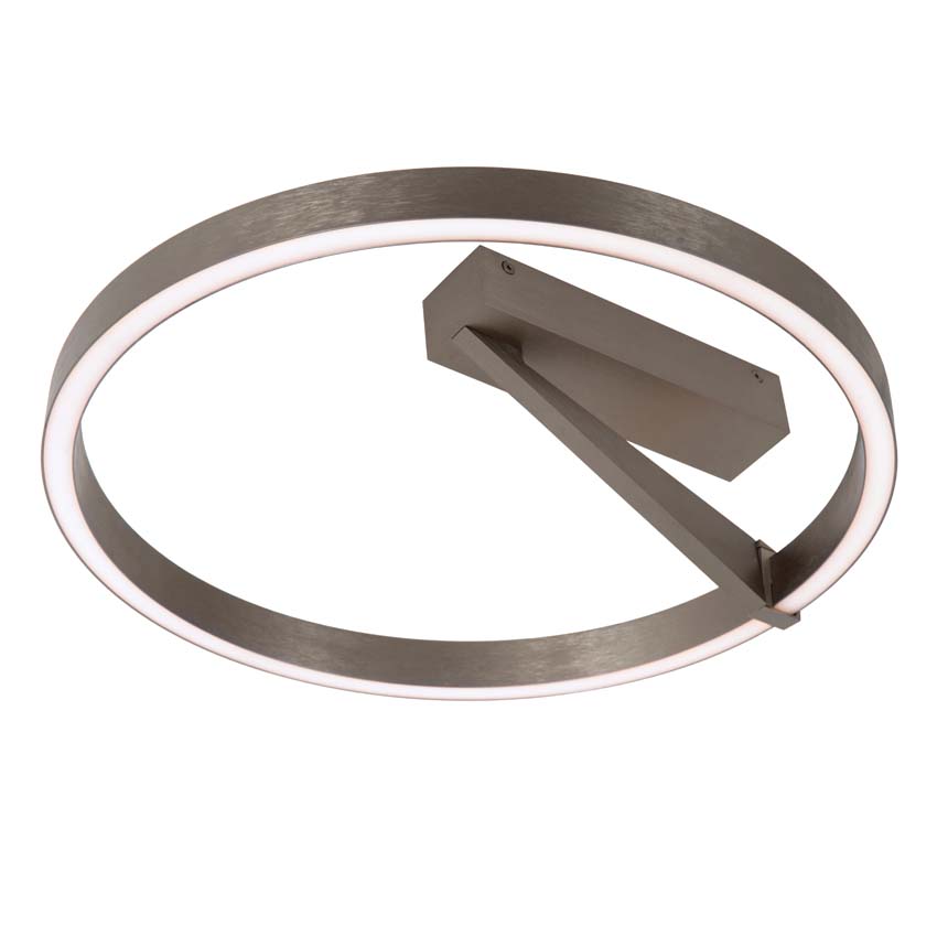 Lucide Premium Applause - Plafonnier - Ø40cm - LED dimmable - CCT - 1x26W 2200K/4000K - Fer gris