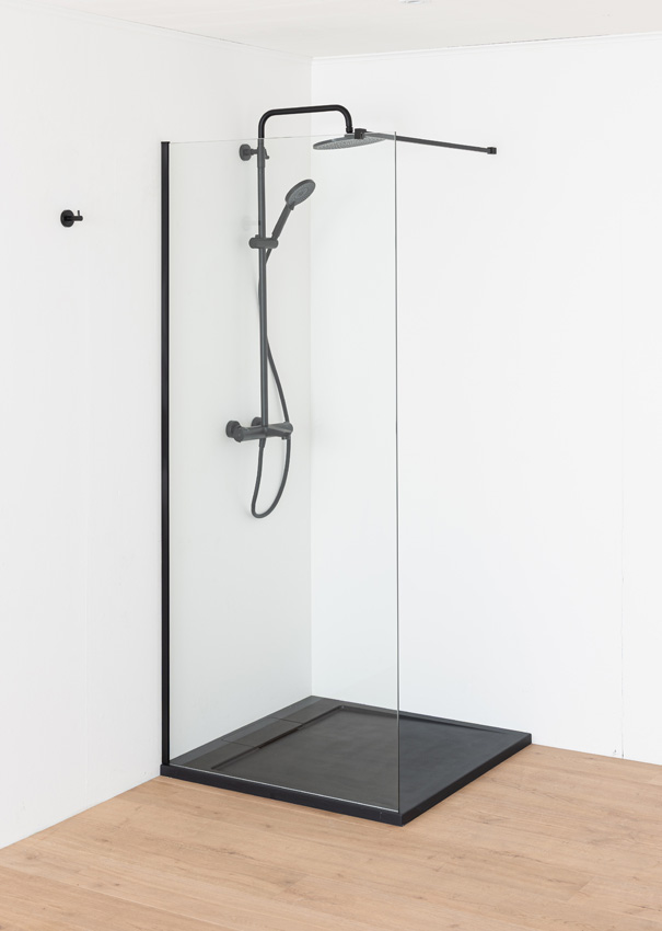 Receveur de douche Akon polybeton noir mat 90x90cm