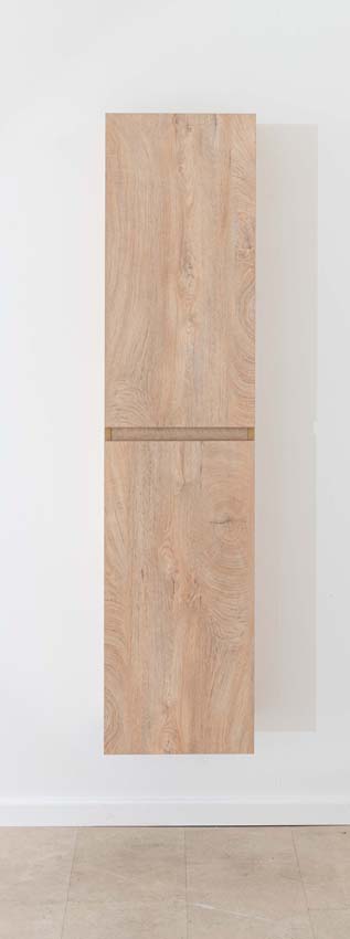 Armoire colonne Tibo/Tony chêne méditerranéen suspendue 170x40x35cm