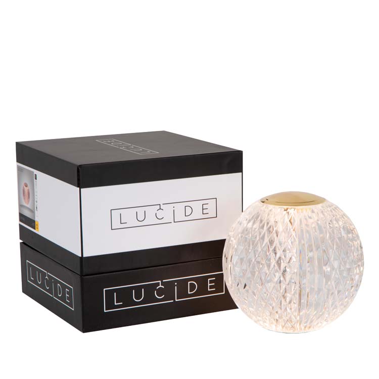 Lucide CINTRA - Tafellamp - Ø 11 cm - LED Dimb. - 1x2W 3000K - 3 StepDim - Transparant