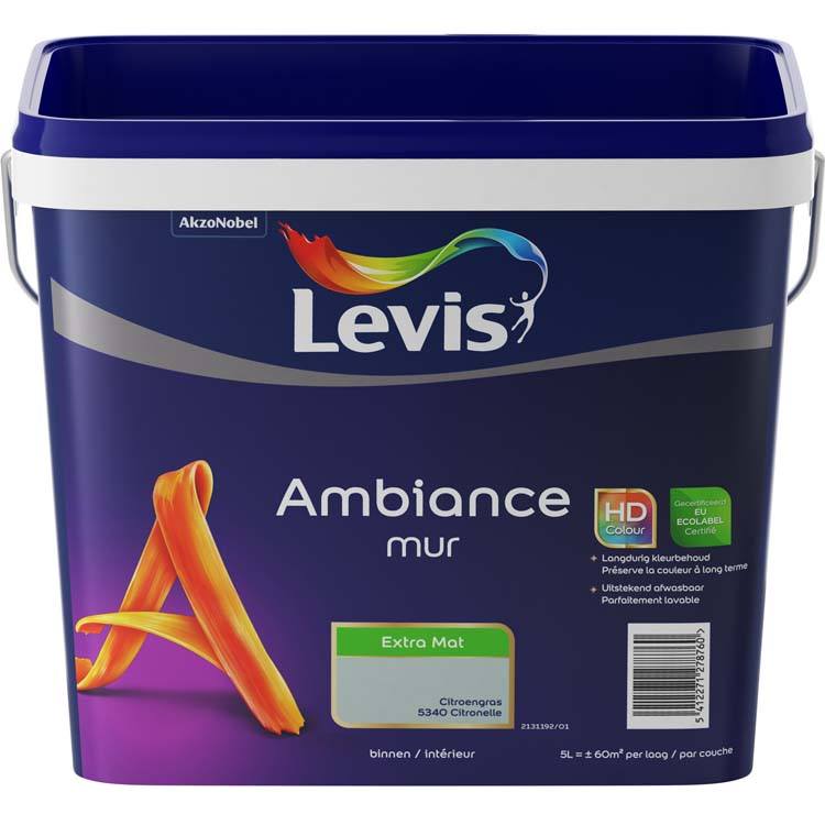 Levis muurverf Ambiance mur extra mat 5l citroengras