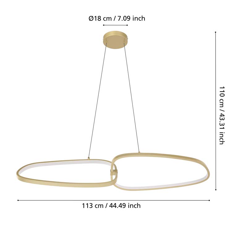 Hanglamp Orée LED Messing/wit 3000K